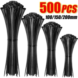 Autoblokeagarriak Nylon kable lokarriak Plastikozko desmuntagarriak diren kablea lokarri uhalak Lotzeko begizta bilgarriak Beltza Etxeko bulegoko alanbre kremailerazko lokarriak Antolatzailea