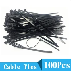 Itselukittuva muovinen nylonside 100 kpl musta 5x300 nippuside kiinnitysrengas 3x200 nippuside vetoketjut hihna nailon nippusidesarja