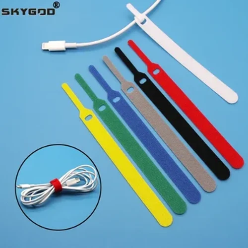 50/100 pièces attaches de câble libérables 150 200 250 300mm fixation en plastique sangles d'attache de câble réutilisables en Nylon enveloppe Zip Bundle attache de pansement