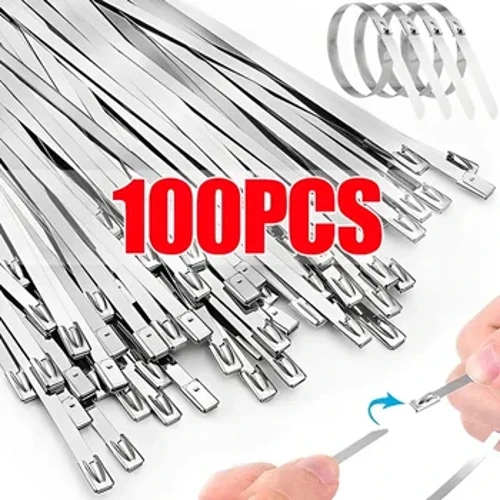 20-100 Chiếc Dây Thép Không Gỉ Dây Cáp Có Thể Tái Sử Dụng Tự Hàn Kín Vòng Buộc Dây Cáp Đa Năng Kim Loại phần Cứng Cáp Nhà Tổ Chức