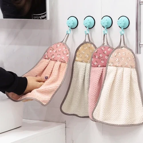 Coral Velvet Käsipyyhe Riippuva Imukykyinen Pyyhe Paksutettu Keittiö Ripustettava Pyyhe Puhdistus Räti tiskipyyhe liinat kotitalous