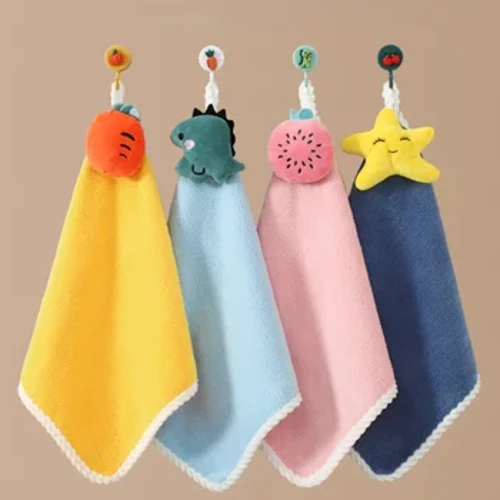 Roztomilé utierky Kúpeľňové utierky so závesnou slučkou Absorbent z mikrovlákna Coral Fleece pre kuchyňu Kúpeľňa Spálňa