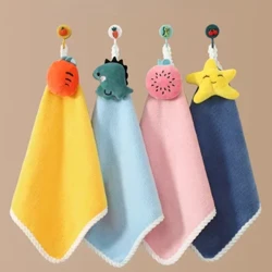 Tuáillí Láimhe gleoite Tuáillí Seomra Folctha le Lúb Crochta Microfiber Coiréil Ionsaithe le haghaidh Seomraí Leapa Seomra Folctha Cistine