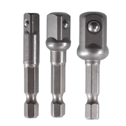 I-adaptha yesokhethi yensimbi ye-Chrome Vanadium Isetha i-Hex Shank 1/4" 3/8" 1/2" Ibha Yebhithi Yokunweba yokuDla Setha Amathuluzi Amandla TF003