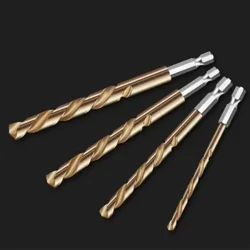 I-High Speed ​​Steel Hexagonal Handle Twist Drill 1.5mm-10.0mm Steel Titanium Coated Drill Bit Isethi 1/4 Hex Shank Power Tool Parts