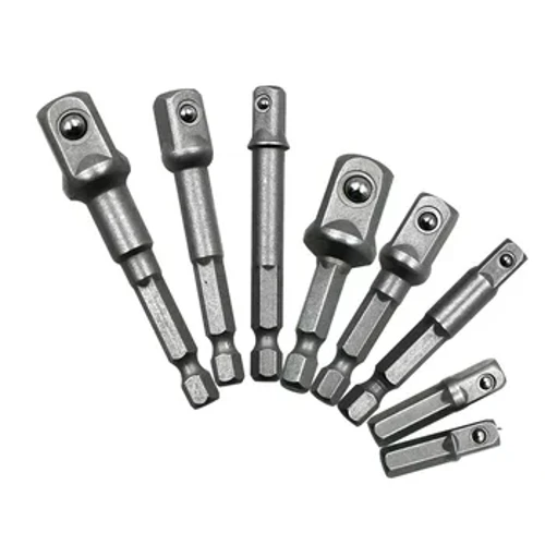 Adaptador de soquete de aço de vanádio cromado hastes hexadecimais a 1/4 "3/8" 1/2 "Extensão Drill Bit Bar Hex Bit Set Power Drill Drill Adaptador