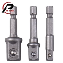 3 vnt. smūginės klasės lizdų adapterių rinkinys, prailginimo antgalis 1/4" 3/8" 1/2 colio pavara, pritaikyta prie elektrinio grąžto ir didelio sukimo momento smūginio veržliarakčio