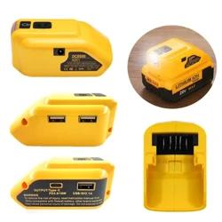 Athsholáthar Bunaidh DCB090 Tiontaire Foinse Cumhachta Do Dewalt 20v Max 18V Battery Adapter Le Dual USB DC 12V LED Work Light
