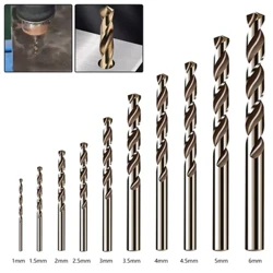 I-10pcs HSS M35 I-Cobalt Drill Bit 1/1.5/2/2.5/3/3.5/4/4.5/5/6mm Yezingxenye Zethuluzi Lensimbi Engagqwali I-Auger Ikhwalithi ephezulu Cindezela Amandla Amandla