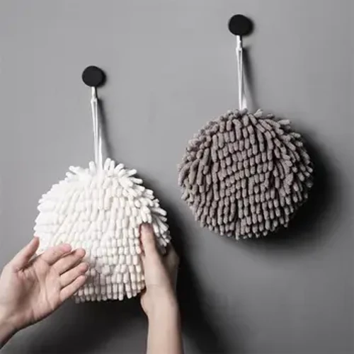 Mga Tuwalyang Kamay ni Chenille Punasan ang mga Kamay na Tuwalyang Sumisipsip ng Bola Mabilis na Natuyo na Sponge na Naka-wall-Mounted Banyo Soft Plush Loops Mga Telang Panlinis