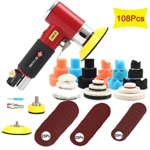 ʻO SIFANG Random Orbit Air Sander Mini Pneumatic Grinding Machine no ke kaʻa hoʻopololei kiʻekiʻe kiʻekiʻe ea Powered Sanding Polisher