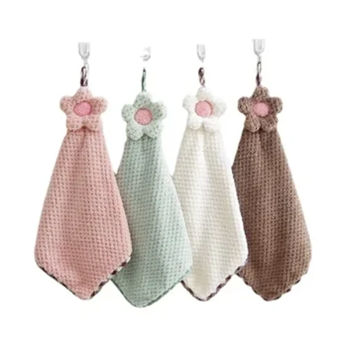 Sonneblummen Handdicher Soft Coral Fleece Absorbent Blummen Handdicher Soft Handtücher fir Kichen Buedzëmmer Botzen Handdicher Net-linting