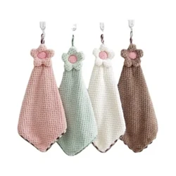 Sonneblummen Handdicher Soft Coral Fleece Absorbent Blummen Handdicher Soft Handtücher fir Kichen Buedzëmmer Botzen Handdicher Net-linting