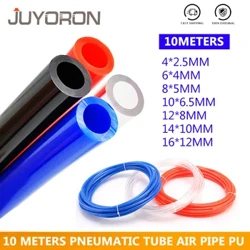 10 metrů Pneumatická hadice Kompresor Hadice Vzduchová trubka 4 * 2,5 mm 6 * 4 mm 8 * 5 mm 10 * 6,5 mm 12 * 8 mm 14 * 10 mm 16 * 12 mm Pneumatické vzduchové hadice PU potrubí