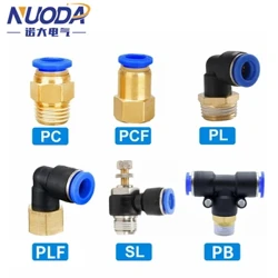 Pnömatik Hava Konektörü Bağlantısı PC/PCF/PL/PB/PLF 4/6/8/10/12mm Konu 1/8 1/4 3/8 1/2 Hortum Boru Bağlantı Parçaları Boru Hızlı Konektörler