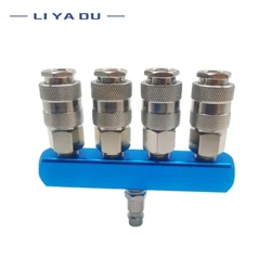 Kompressor Pneumatesch Fitting Pompel Tool Kuppler Manifold Multi Splitter EU / JP Stil Air Gas Distributeur fir 1/4 Quick Connector