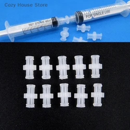 Bagong 10Pcs na Plastic na Babae Sa Babae Coupler Luer Syringe Connector Transparent Para sa Pneumatic Parts