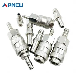 2PCS Ewropeaidd Safonol Ewro Math o Niwmatig Ffitiad Cyflym Cyplydd Connector Coupler Ar gyfer Cywasgydd Aer 6mm 8mm 10mm Hose Barb