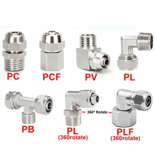 Kobber Pneumatisk Fittings Luftfitting OD 4 6 8 10 12 mm Gevind 1/8 3/8 1/2" 1/4" BSP Quick Connector Til slange Rørforbindelser