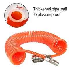 Tubo flessibile per componenti aria 6M/10M 8x5mm Tubo in PE ad alta pressione Tubo flessibile a molla a gas Tubo pneumatico telescopico Linea del compressore Tubo a spirale