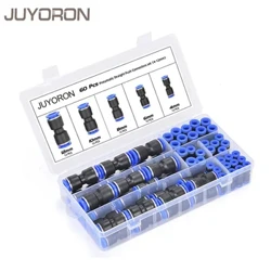 60 STK Boxed Set Air Straight Pneumatic Fittings PU Series Water Pipes Quick Release Connector Plastslangekoblinger PU 4 6 8mm