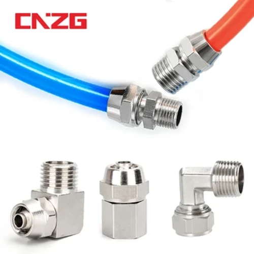 Kobber Pneumatisk Fittings Luftfitting OD 4 6 8 10 12 mm Gevind 1/8 3/8 1/2" 1/4" BSP Quick Connector Til slange Rørforbindelser