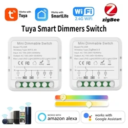 I-Tuya ZigBee WiFi I-Smart Dimmers Switch Module Isekela Indlela Ezi-2 Yokulawula Izibani ze-LED Iswishi Ecimazeka Isebenza nge-Alexa Ikhaya le-Google