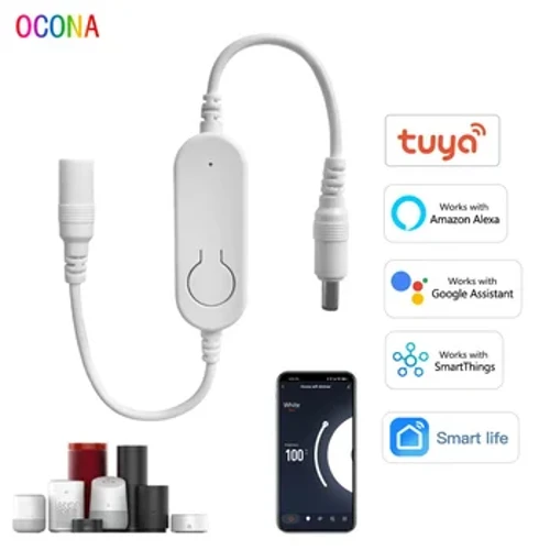 Controlador LED Tuya Wifi, atenuador PMW DC 12V ~ 24V, interruptor de ajuste de brillo para tira de luces LED, funciona con Alexa Google Assitant