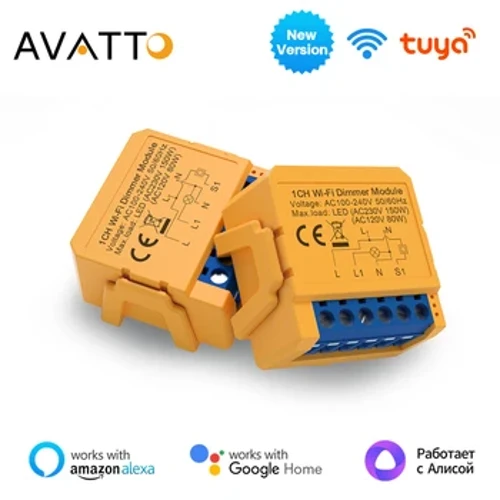 AVATTO Tuya WiFi умный модуль диммера 1/2 банды диммер модуль выключателя света приложение дистанционное управление работает с Alexa Google Home