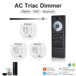 AC 110 V 220 V Wifi Zigbee Triac Dimmer Unterstützt Druckschalter 2,4 G RF-Fernbedienung PMW-Controller Smart Life APP Alexa Google Sprachsteuerung