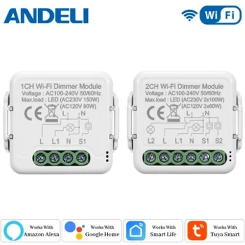 Modiwl Newid Pylu Clyfar DIY Wifi Tuya/Smartlife APP Rheolaeth Anghysbell Dwy Ffordd Yn gydnaws â Rheolaeth Llais Cartref Alexa Google