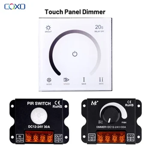 DC12V-24V LED Dimmer prekidač Touch Panel Control Controller Podesivi regulator napona za rasvjetu LED trake