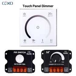 DC12V-24V LED regulador de intensidad Panel táctil controlador de Control regulador de voltaje ajustable para iluminación de tira de luces LED