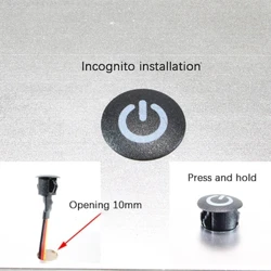 Dimmer LED 5V 12V 24V Sensore tattile da incasso Interruttore di pulsante di controllo Interruttore dimmerabile continuo per striscia LED Armadio letto fai da te