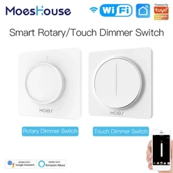 Novo wifi inteligente rotativo/toque luz dimmer interruptor vida inteligente/tuya app controle remoto funciona com alexa google assistentes de voz ue