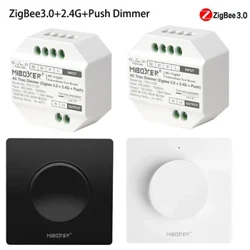 Tuya Zigbee 3.0 110 V-220 V Triyak RF Itme Dimmer Kablosuz Döner Anahtar Paneli Uzaktan Kumanda Uygulaması Ses Tek Renkli Işıklar