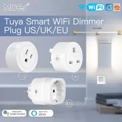 MOES WiFi Helderheid Aanpassen Socket Smart Stekker Timer Voor Tuya Smart Life App Amazon Alexa Google Spraakbesturing EU/UK/US