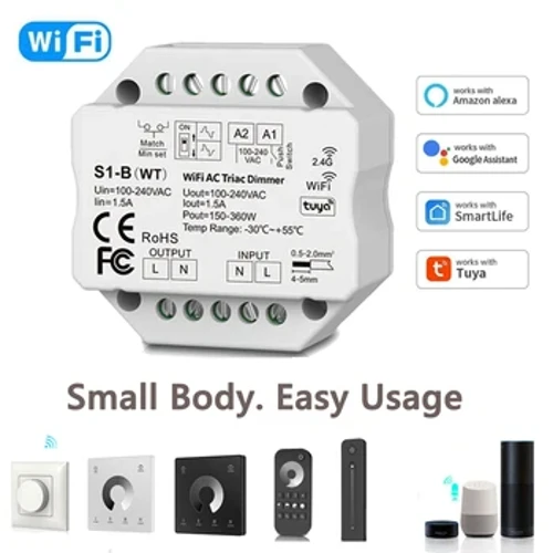 Tuya Smart Life WiFi RF AC Triac Dimmer LED Controller Push Switch 110V 220V 230V Wireless Fernbedienung Smart Home Alexa Google Home