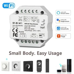 Tuya Smart Life WiFi RF AC Triac Dimmer LED Controller Push Switch 110V 220V 230V Wireless Fernbedienung Smart Home Alexa Google Home