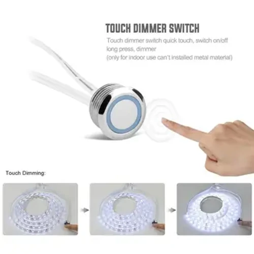 Dimmer LED 5V 12V 24V Control senzor tactil Buton de control Buton de control reglabil continuu pentru 5050 3528 LED Bandă dulap pat dulap