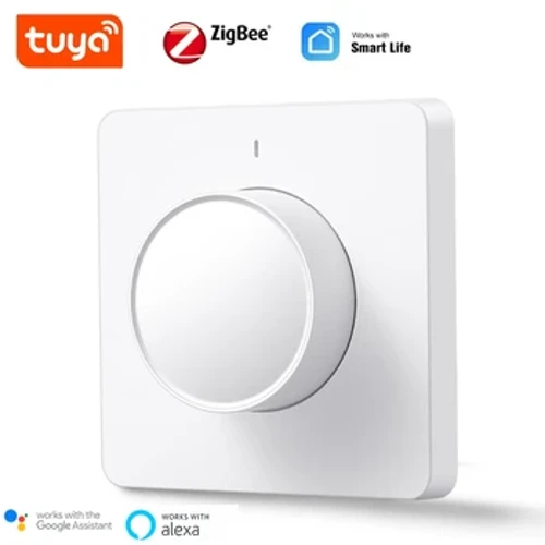 Tuya Smart Home Zigbee Rotary Dimmer Switch Dæmpningspanel Smart Wall Switch Need Hub APP Stemmestyring Alexa Google Home