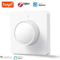 Tuya Smart Home Zigbee Dimmer etengailu birakaria Iluntzeko panela Horma etengailu adimenduna behar du Hub APP Ahots kontrola Alexa Google Home