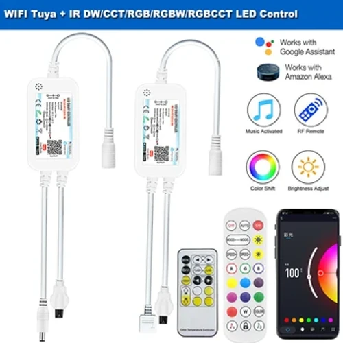 Tuya IR daljinski upravljač Dimmer DC12V 24V 5050 DW/CCT/RGB/RGBW/RGBCCT LED traka svjetlo Smart APP Kontrola Glas za Alexa Google