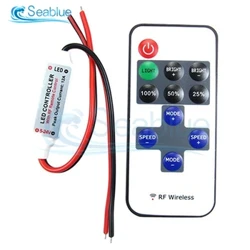 1 ชุด 12V RF รีโมทคอนโทรลไร้สายสวิตช์ Dimmer MINI IN-LINE LED Light Controller โมดูลสำหรับ LED Strip LIGHT