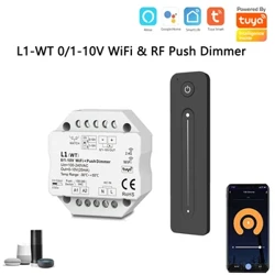 AC100-240V 1CH 0/1-10V WiFi i RF Push ściemniacz Tuya Wifi inteligentne sterowanie 2.4G R11 RF dotykowe przyciemnianie zdalna aplikacja głos dla Alexa Google
