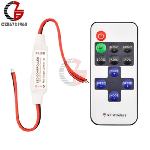 1 set 12V RF telecomandă fără fir comutator de control LED Dimmer pentru 3528 2835 5050 LED bandă de lumină PWM viteză efecte dinamice