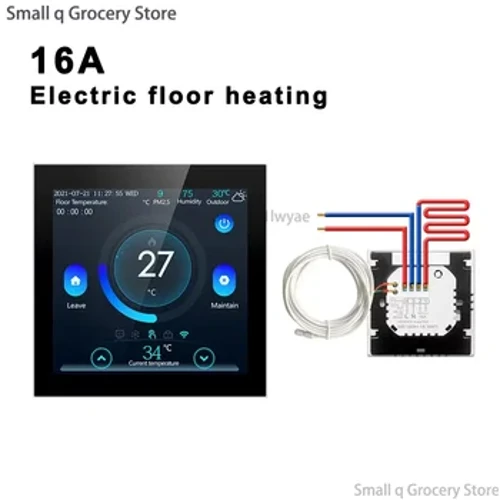 2024 Tuya WiFi Clyfar Thermostat Trydan Llawr Newydd Gwresogi Rheolwr Tymheredd Boeler Dŵr / Nwy o Bell ar gyfer Google Home, Alexa