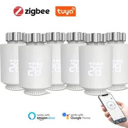 Termostato attuatore per radiatore Tuya ZigBee, regolatore di temperatura per valvola termostatica Smart TRV, supporto Alexa Google Home
