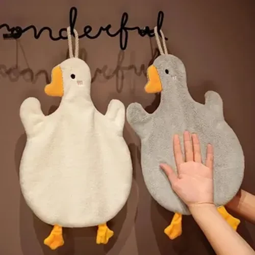 Asciugamano da appendere in stile anatra carina addensata per bambini, bagno, cucina, asciuga mani, asciugamano ad asciugatura rapida
