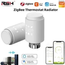 RSH Zigbee Tuya Smart Home TRV Teirmeastat Comhla Gníomhaire Radaitheora Feidhmíonn Smart Life APP Cianrialú le Gateway Alexa Google